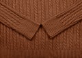 Background texture of brown knitted wool fabric