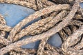 Background texture of coiled marine or nautical rope Royalty Free Stock Photo