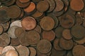 Background, texture, copper coins, euro cents Royalty Free Stock Photo