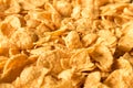 Background texture of cornflakes. Selective focus