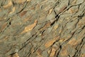 Background, texture - dark brown layered natural rock with light brown spots