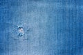 Background, texture of denim blue fabric with patch