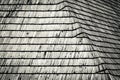 Detail of an old shingle wooden roof Royalty Free Stock Photo