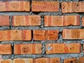 Background texture of dried clay bricks wall. Royalty Free Stock Photo