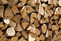 Background texture of dried cut and split logs Royalty Free Stock Photo