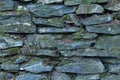 Background or Texture of a Dry Stone Wall Covered with Lichens Royalty Free Stock Photo