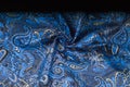 Background texture, Fabric blue paisley. Designed for Fabri-Quilt, this soft double napped flannel is perfect for