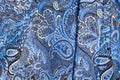 Background texture, Fabric blue paisley. Designed for Fabri-Quilt, this soft double napped flannel is perfect for