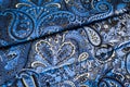 Background texture, Fabric blue paisley. Designed for Fabri-Quilt, this soft double napped flannel is perfect for