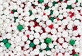 Background texture - full frame of colorful Christmas beads