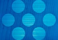 Background texture gradations and circle pattern on blue plastic Royalty Free Stock Photo