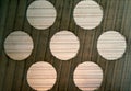 Background texture gradations and circle pattern on gray plastic