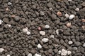 Background from the texture of granules mineral fertilizer. macro