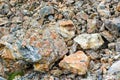 Background texture of a gray brown stone on the rock of the mountain discovered during archaeological excavations as a monument t