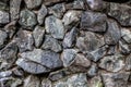 Background texture of a gray brown stone on the rock of the mountain discovered during archaeological excavations as a monument to