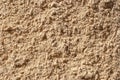 Background, texture of loose brown river sand. Material for diluting cement slurries