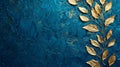 Background texture with a luxurious metallic effect featuring a shiny bluegold leaf Royalty Free Stock Photo