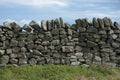 3 - Background texture medium shot of dry stone wall Royalty Free Stock Photo