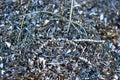 Background texture of metal filings and waste