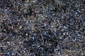 Background texture of metal filings and waste produced during the manufacturing process in an engineering workshop Royalty Free Stock Photo