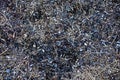 Background texture of metal filings and waste produced during the manufacturing process in an engineering workshop Royalty Free Stock Photo