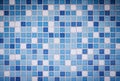 Background and texture of Mosaic tiles in blue, azure and white on decorative wall Royalty Free Stock Photo