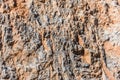 Background and texture of mountain layers and cracks in sedimentary rock on cliff face. Cliff of rock mountain. Royalty Free Stock Photo