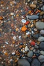 Background, texture of multicolored sea pebbles sticking out of the water Generated by Ai Royalty Free Stock Photo