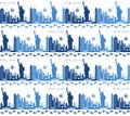 Seamless pattern with New York symbols and landmarks