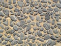 Background texture of old cobblestone road surface Royalty Free Stock Photo