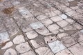 Background texture of old grungy paving stones Royalty Free Stock Photo