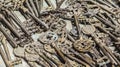 Background texture of old metal keys Royalty Free Stock Photo