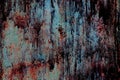Background, texture of old rusty iron in horror style.