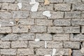 Background and texture of an old wall made of clay and straw