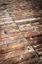 Old wooden boards slant nailed Royalty Free Stock Photo