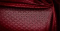 Background texture, pattern. Red silk fabric with a small checkered pattern. A classic look, add this to your designer collection. Royalty Free Stock Photo