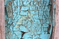 Background texture pattern of weathered wooden planks with grungy remnants of blue paint forming the siding of an exterior buildin Royalty Free Stock Photo