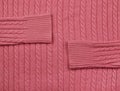 Background texture of pink knitted wool fabric Royalty Free Stock Photo