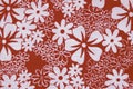 Background texture red fabric floral pattern. Royalty Free Stock Photo