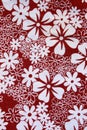 The Background texture red fabric floral pattern. Royalty Free Stock Photo