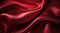 Background Texture Ruby Red Satin Smooth Shiny Luxurious Fabric Surface Generative AI