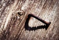 Rusty bent nail on the board Royalty Free Stock Photo