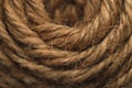 Background texture of a semicircle of a hemp of natural hemp rope.