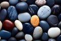 background texture set of different stones pebbles. geology and minerals Royalty Free Stock Photo