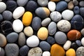 background texture set of different stones pebbles. geology and minerals Royalty Free Stock Photo