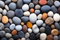 background texture set of different stones pebbles. geology and minerals Royalty Free Stock Photo