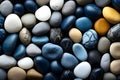 background texture set of different stones pebbles. geology and minerals Royalty Free Stock Photo