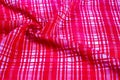 background texture. silk fabric checkered pink white. Dupioni, t Royalty Free Stock Photo