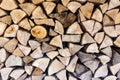 Background texture of split logs in a woodpile Royalty Free Stock Photo
