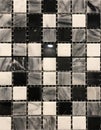 Background, texture, wall tiles black and white mosaic Royalty Free Stock Photo